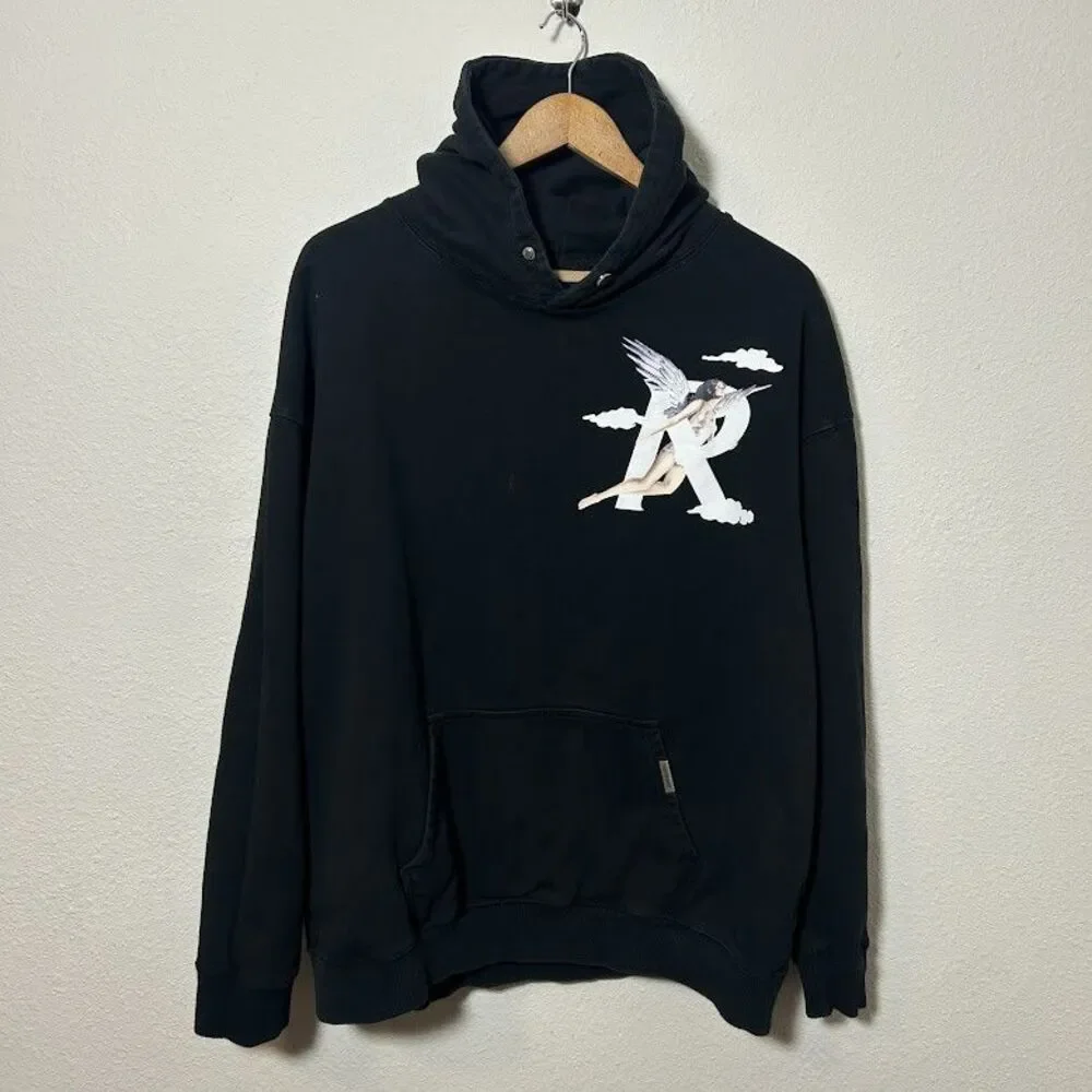 Represent Storms In Heaven Heavyweight Hoodie Big Logo Men Size L Black
